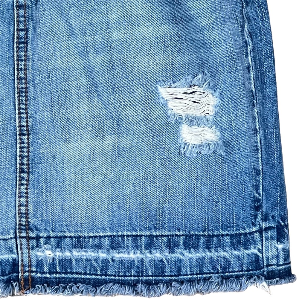 DKNY JEANS Women’s Denim Jeans Distressed Mini Skirt Fly Front Size 4 - Picture 4 of 12